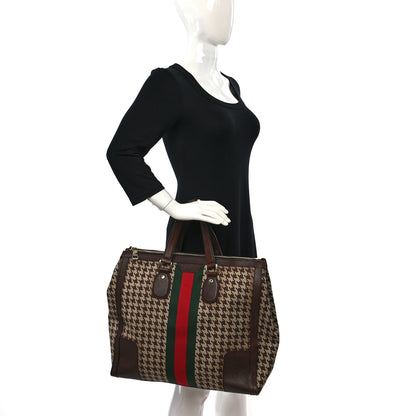 Gucci Fabric Pied De Poule Large Seventies Web Boston Brown 2 of 9