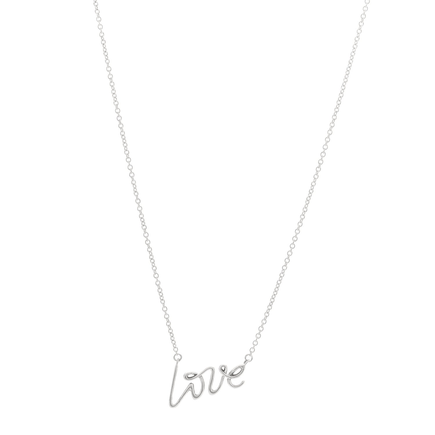 Tiffany Sterling Silver Paloma Picasso Graffiti Love Pendant Necklace 1 of 4
