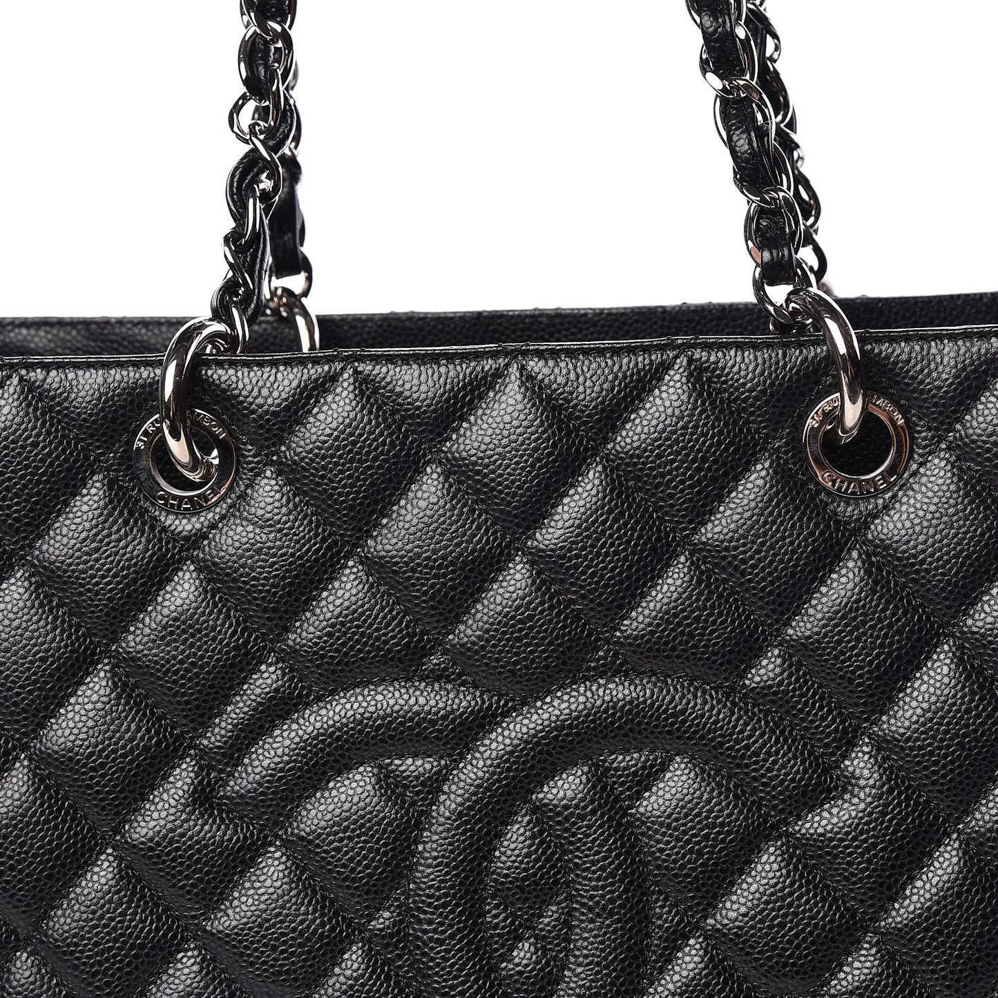 Caviar Quilted Grand Shopping Tote GST Black