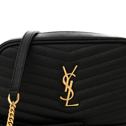 Saint Laurent Grain De Poudre Matelasse Monogram Mini Lou Camera Bag Black 8 of 11