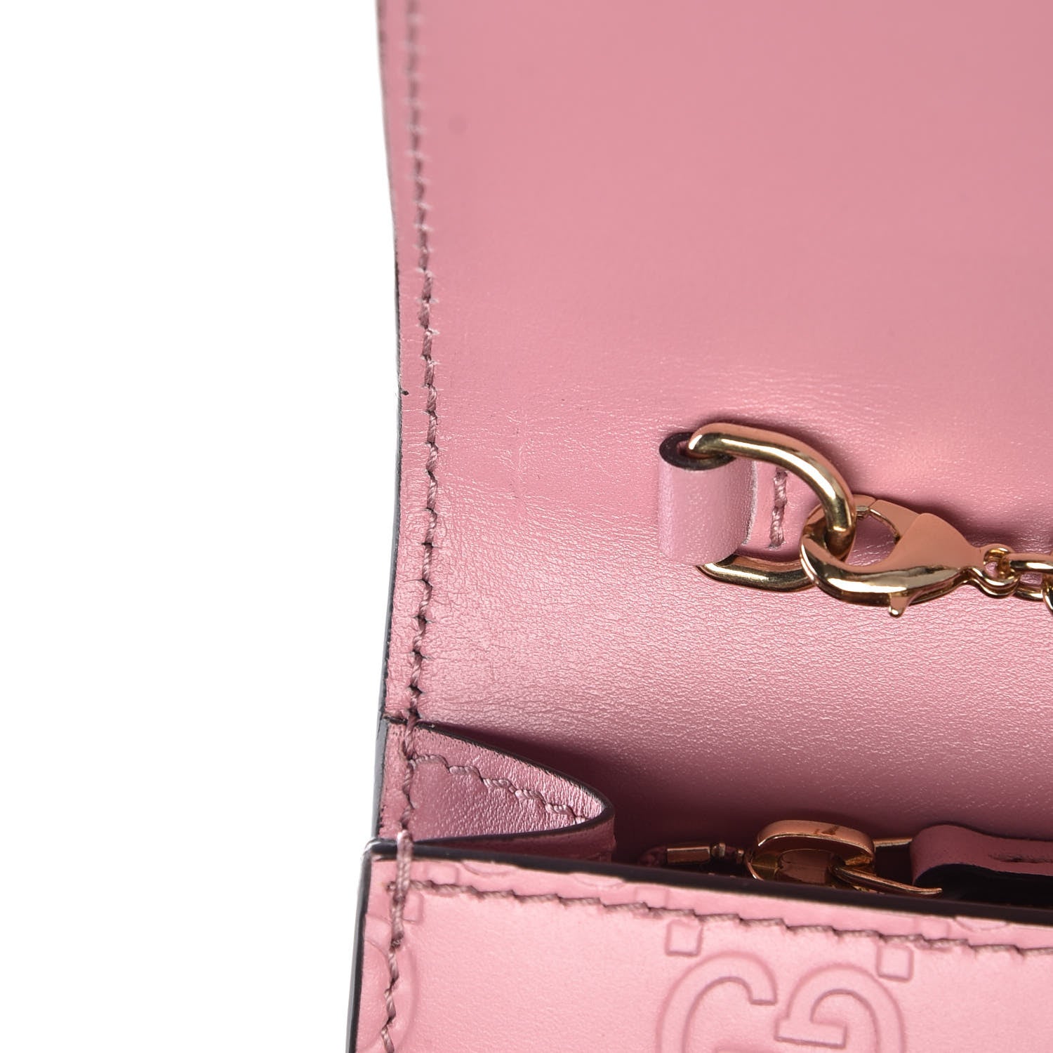 Gucci Guccissima Icon Chain Wallet Carmine Rose 9 of 10