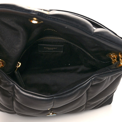 Saint Laurent Lambskin Quilted Small Loulou Puffer Monogram Chain Satchel Black 5 of 11