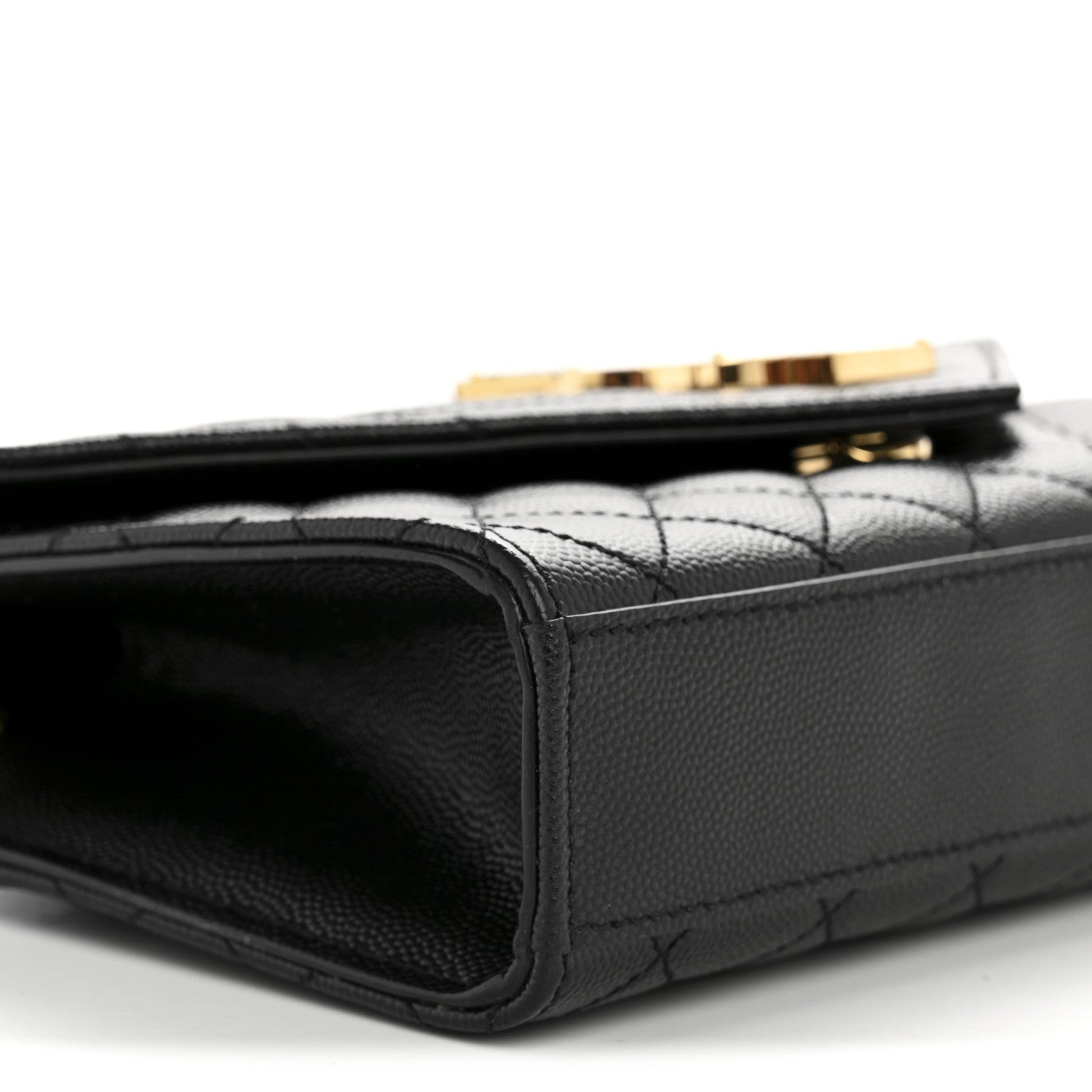 Saint Laurent Grain De Poudre Textured Mixed Matelasse Triquilt Small Monogram Satchel Black 9 of 12