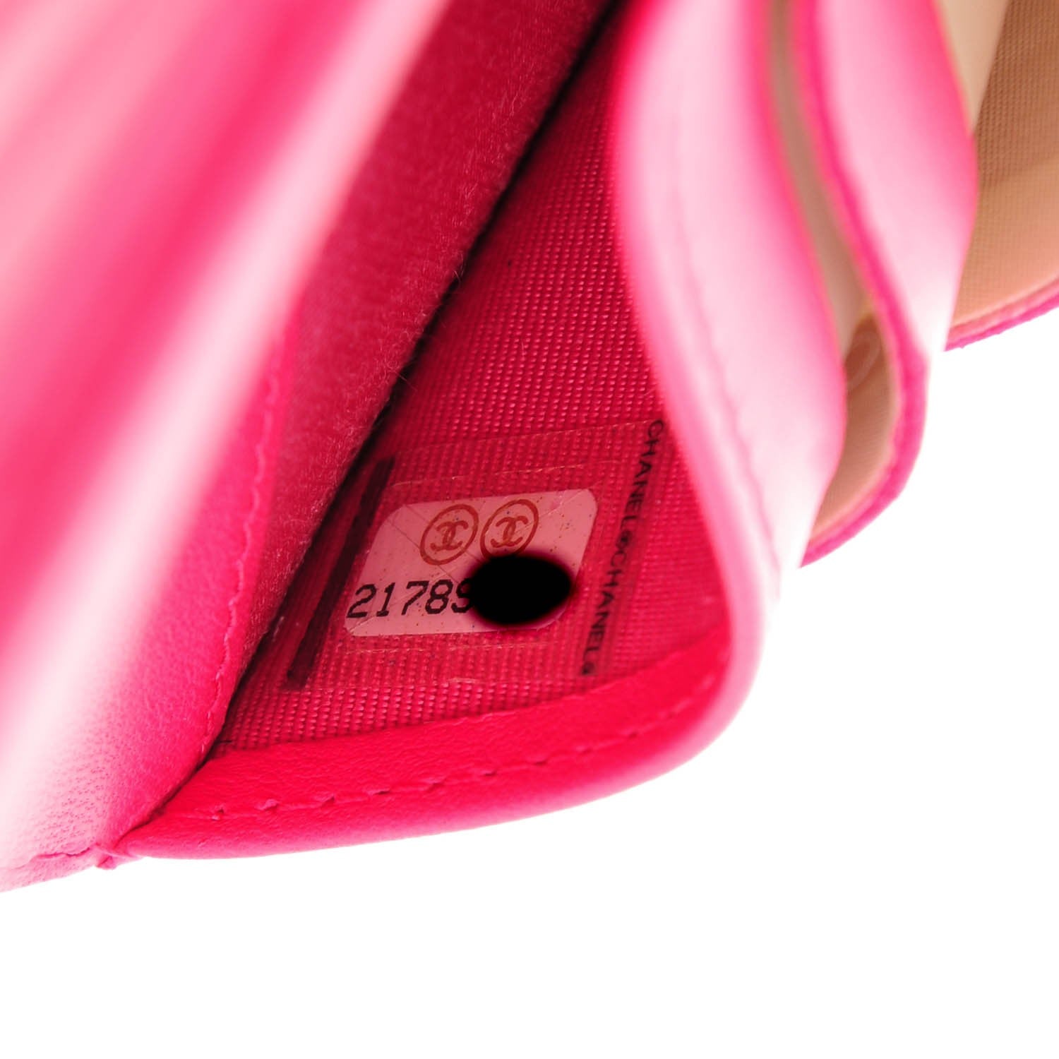 Chanel Lambskin Quilted Card Holder Wallet Fuchsia 8 of 8