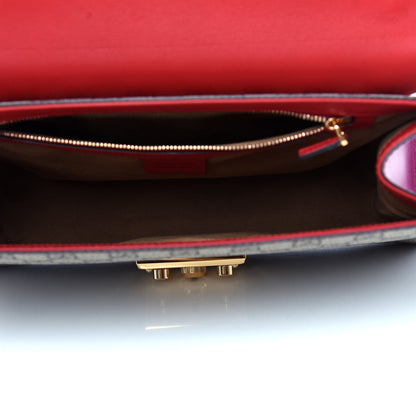 Gucci GG Supreme Monogram Calfskin Medium Padlock Shoulder Bag Beige Hibiscus Red New Rosette 5 of 11