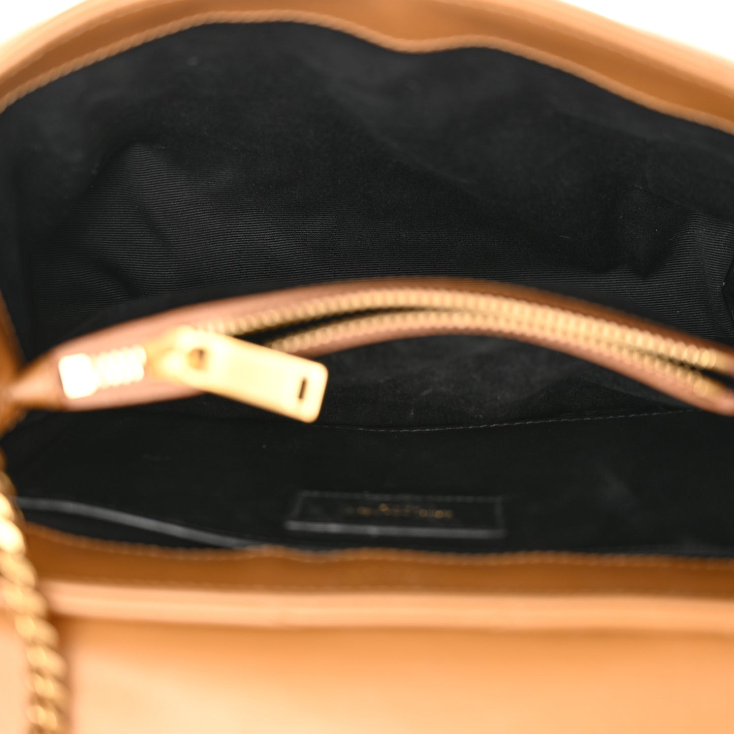 Calfskin Y Quilted Monogram Small Loulou Chain Satchel Dark Natural