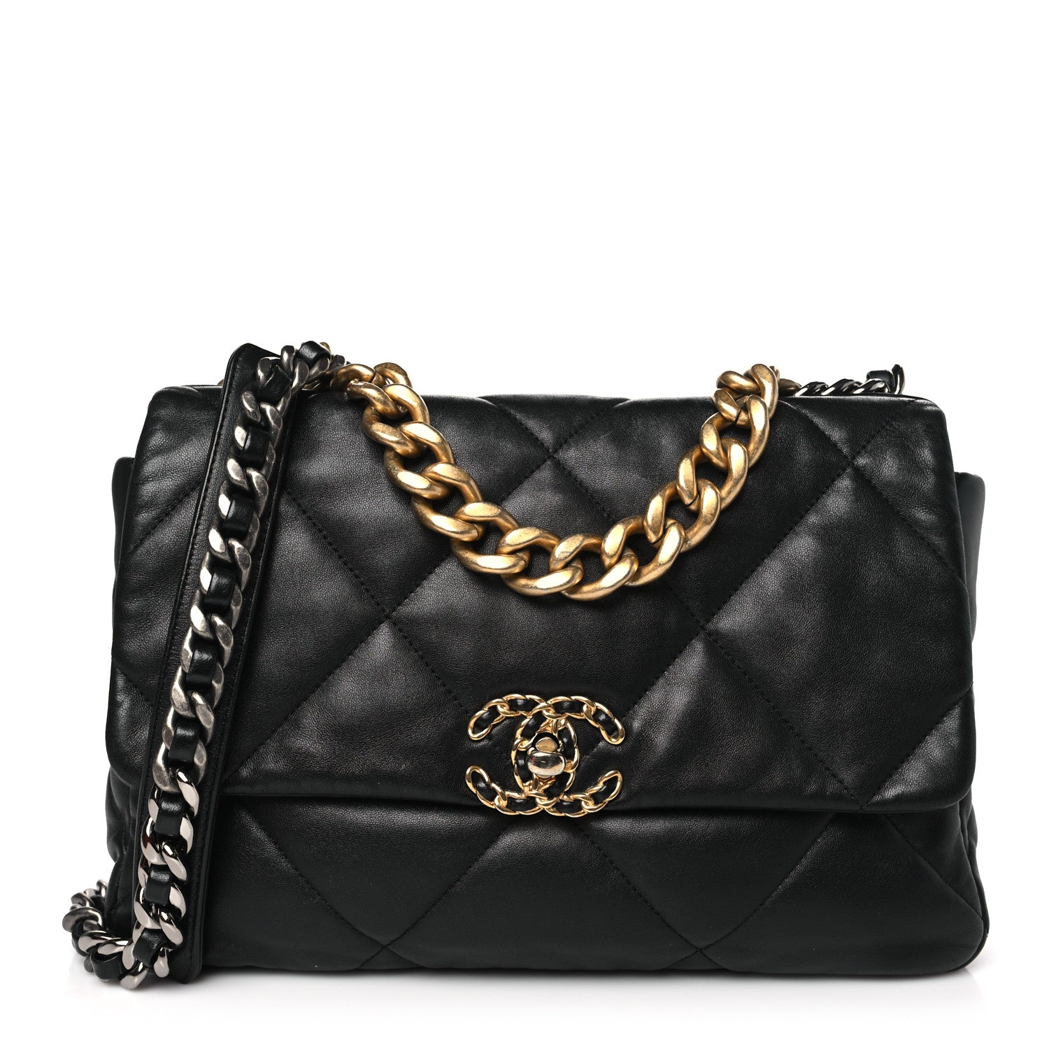 Chanel Lambskin Quilted Large Chanel 19 Flap Black 1 of 12