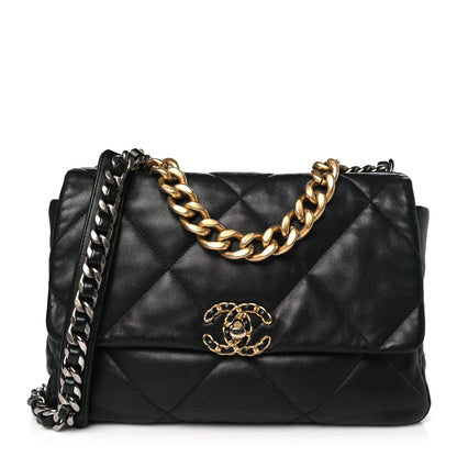 Chanel Lambskin Quilted Large Chanel 19 Flap Black 1 of 12