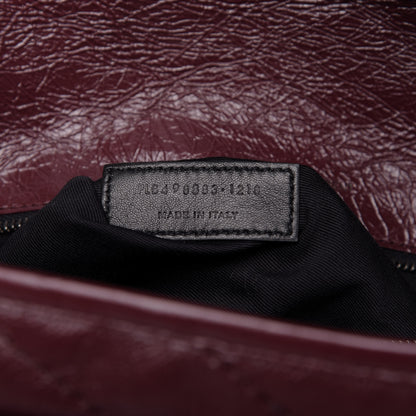 Saint Laurent Crinkled Calfskin Matelasse Monogram Large Niki Chain Satchel Rouge Legion 10 of 10