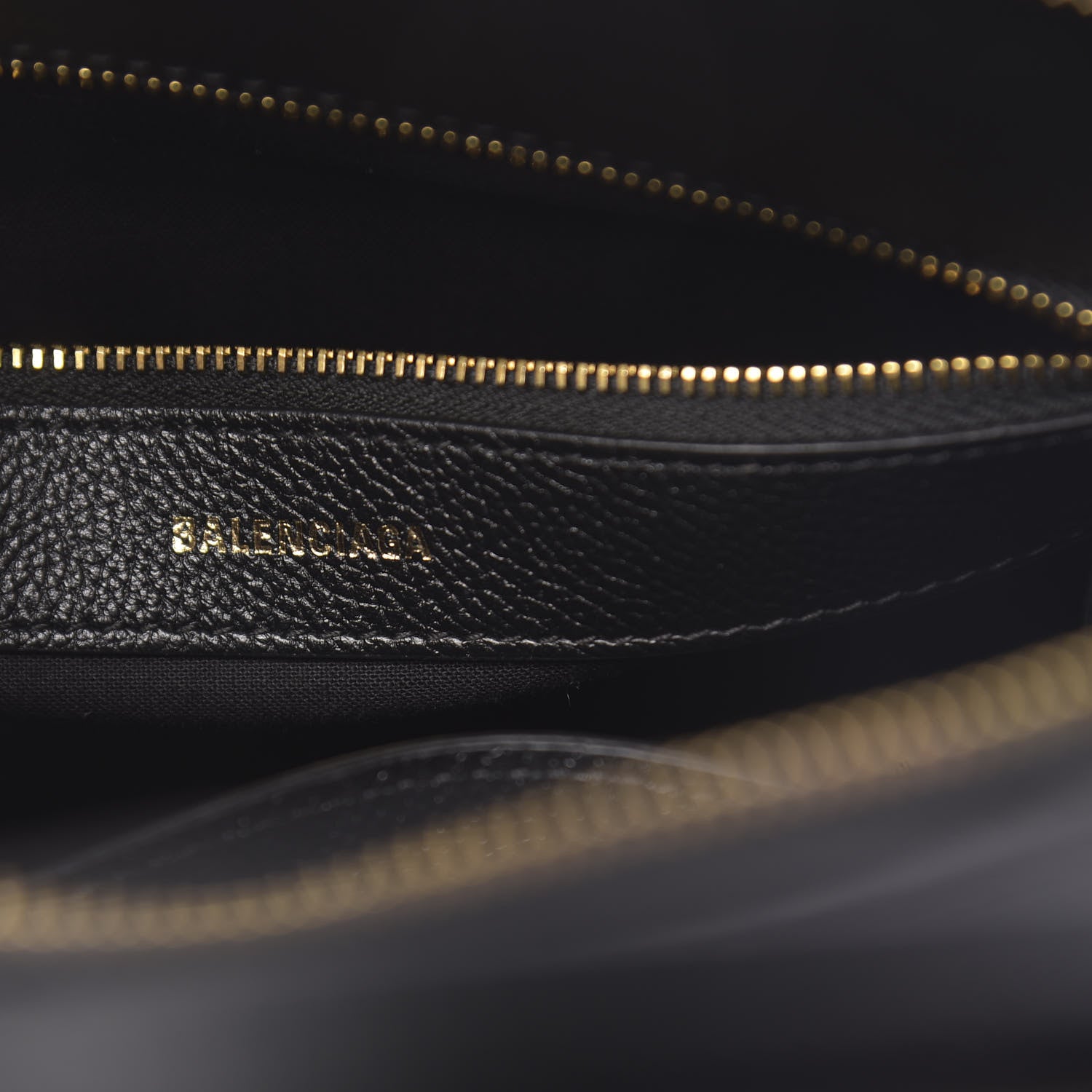 Balenciaga Grained Calfskin Logo S Ville Top Handle Bag Black White 6 of 10