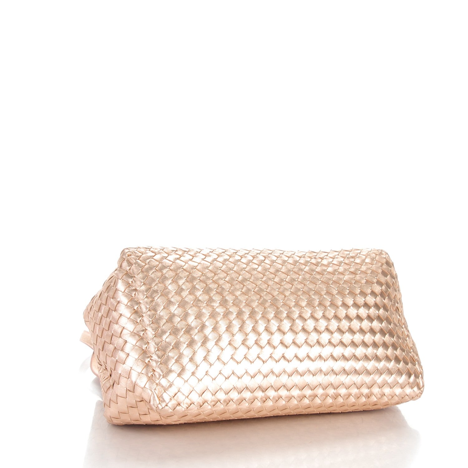 Bottega Veneta Metallic Grosgrain Intrecciato Medium A Shape Seamless Tote Rose Gold 4 of 8