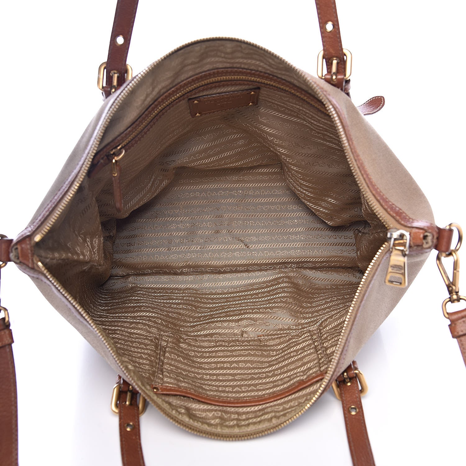 Prada Jacquard Logo Tote Corda Brandy 5 of 18