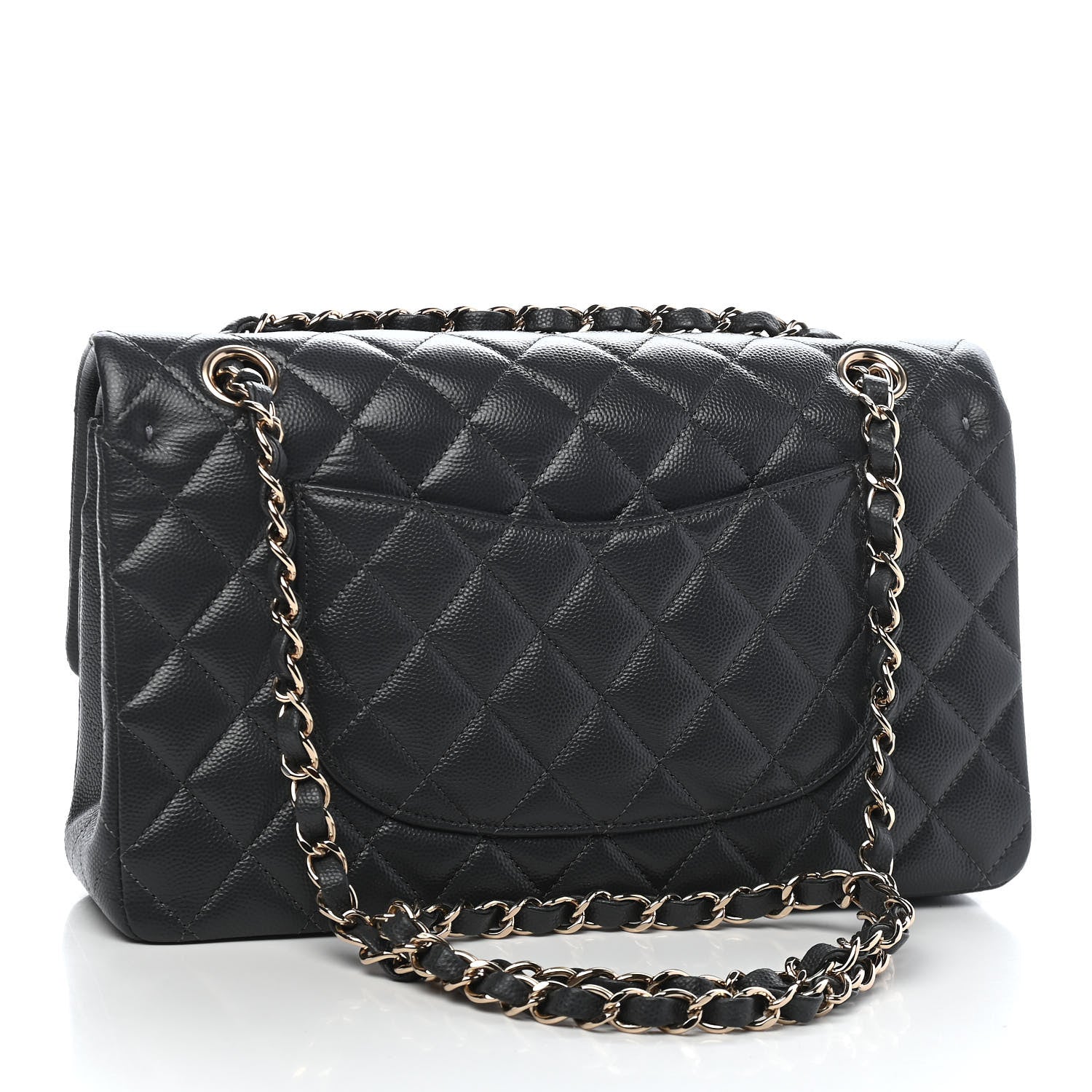 Chanel Caviar Quilted Medium Double Flap Dark Grey 2 of 8