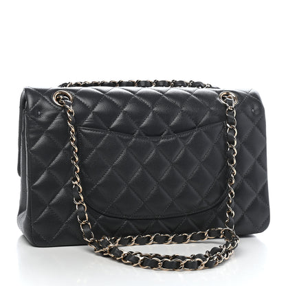 Chanel Caviar Quilted Medium Double Flap Dark Grey 2 of 8