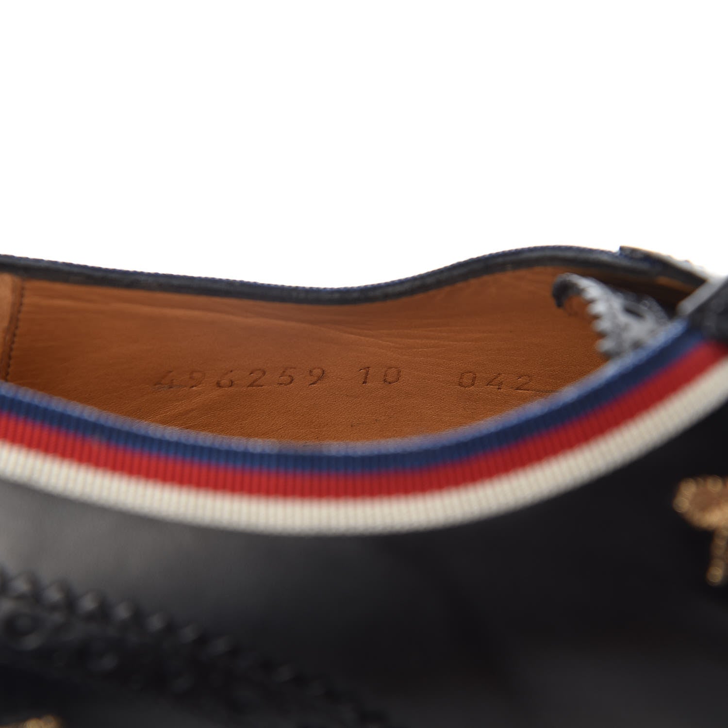 Gucci Calfskin Bee Star Embroidered Mens Captoe Derby Loafers 10 Black 9 of 10