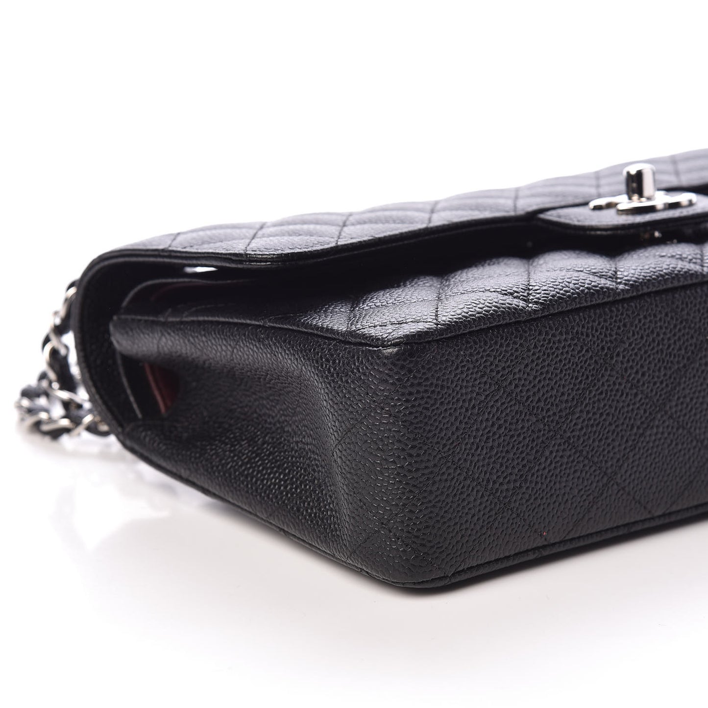 Caviar Quilted Medium Double Flap Black