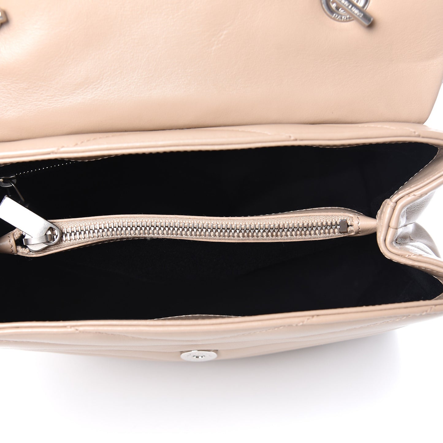 Calfskin Y Quilted Monogram Medium Loulou Satchel Dark Beige