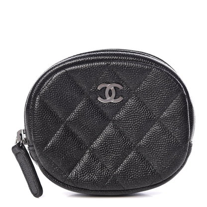 Chanel Iridescent Caviar Quilted Zip Around Classic Coin Purse Black 1 of 8