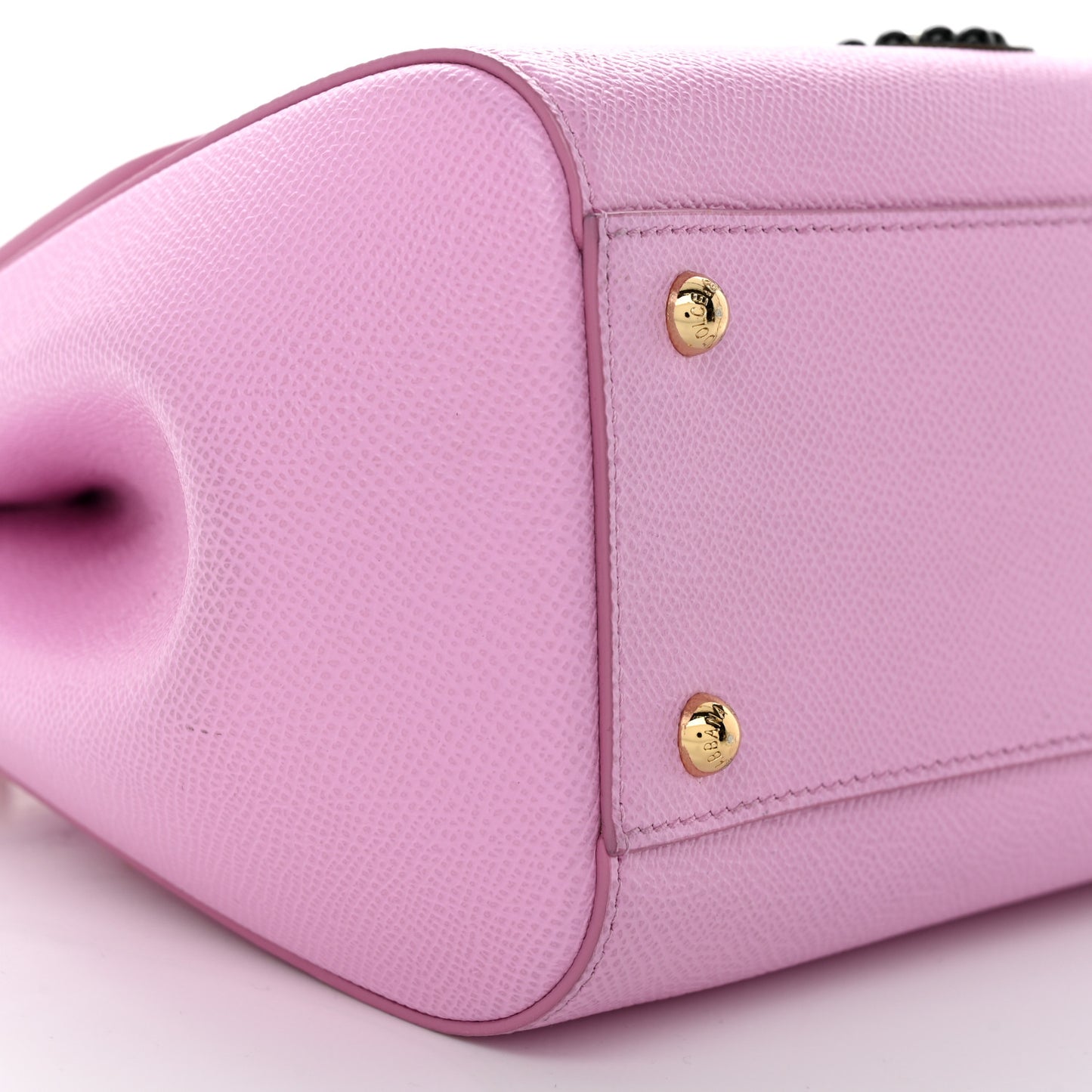 Dauphine Studded Medium DG Family Patch Miss Sicily Satchel Pink Rosa Chiaro