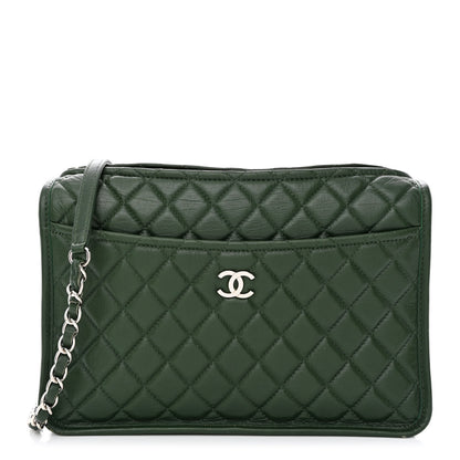 Chanel Aged Calfskin Quilted Large Working Vibe Camera Case Khaki 1 of 13