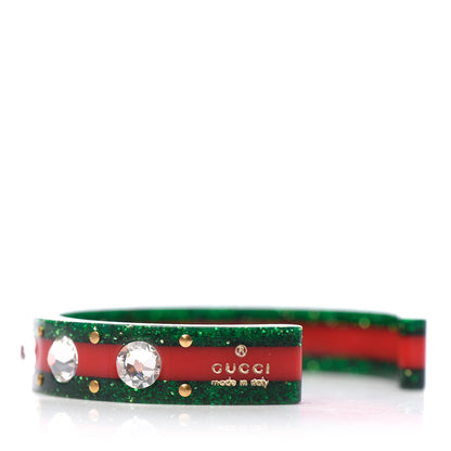 Gucci Crystal Web Cuff 18 Green Red 4 of 5