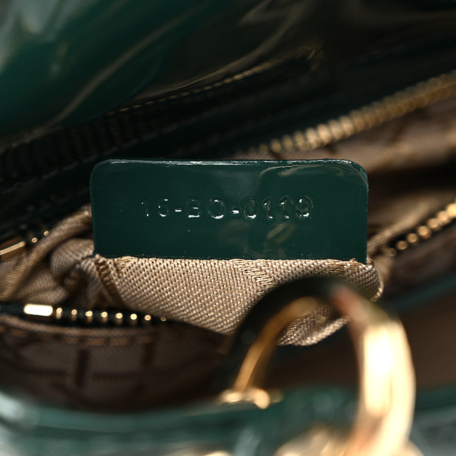 Christian Dior Patent Cannage Mini Lady Dior Pine Green 7 of 10