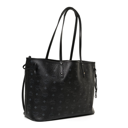 MCM Visetos Medium Reversible Shopper Tote Black 3 of 13