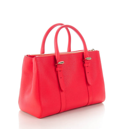 Mulberry Classic Grain Calfskin Small Bayswater Double Zip Tote Scarlet 3 of 8