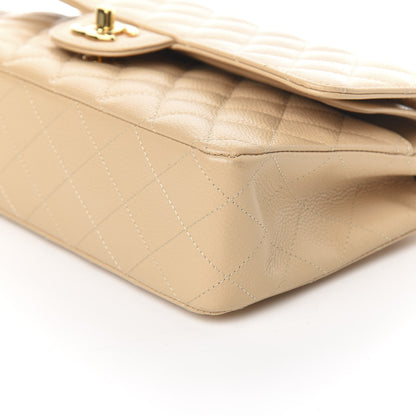 Chanel Caviar Quilted Medium Double Flap Beige 9 of 11