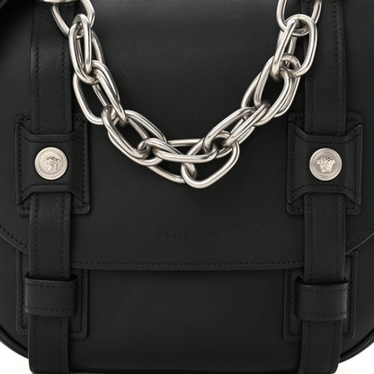 Versace Calfskin Small Biker Chain Satchel Black 7 of 9