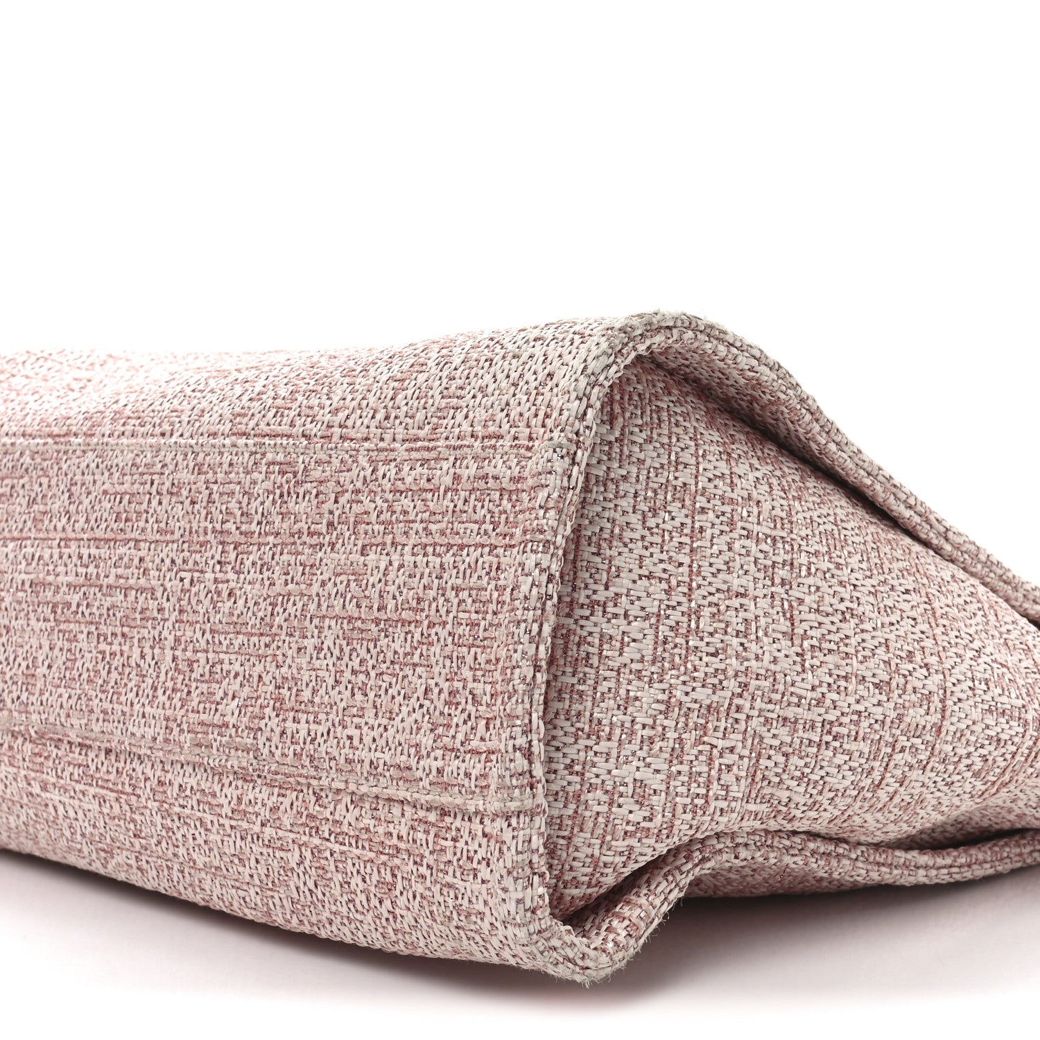Chanel Straw Lurex Small Deauville Tote Pink 10 of 10