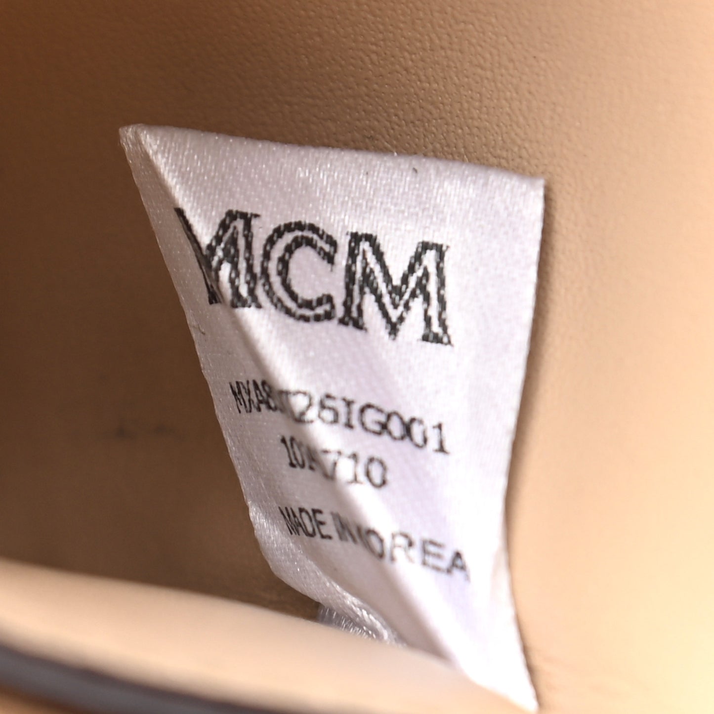 Calfskin Visetos Mini Card Case Beige