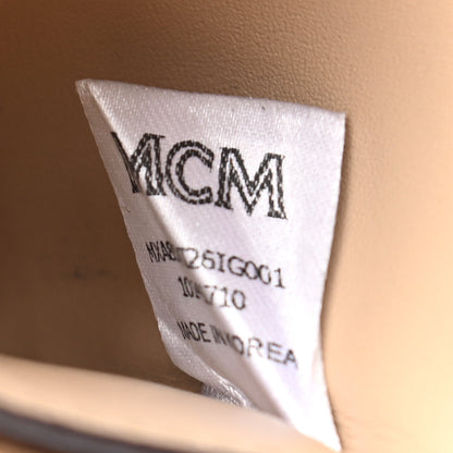 MCM Calfskin Visetos Mini Card Case Beige 6 of 6