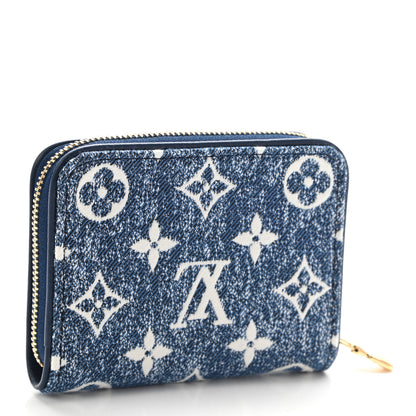 Louis Vuitton Denim Monogram Jacquard Zippy Coin Purse Bleu 3 of 7