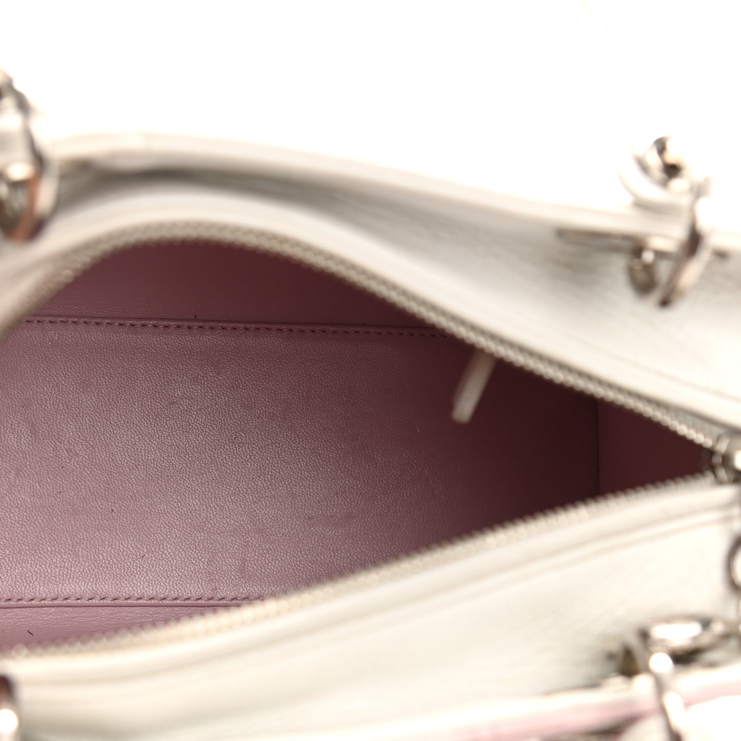Deerskin Floral Printed Medium Lady Dior White