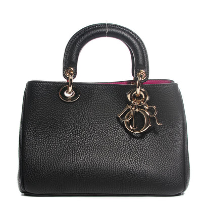 Christian Dior Bullcalf Small Diorissimo Tote Black Rose Indien 10 of 18