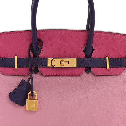 Hermes Chevre Mysore Horseshoe Birkin 30 Crocus Rose Shocking Rose Sakura 8 of 10
