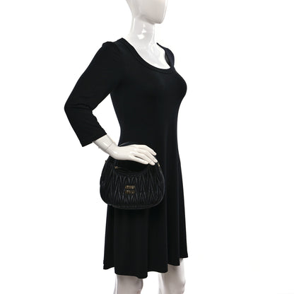 Miu Miu Nappa Matelasse Small Wander Hobo Black 2 of 8