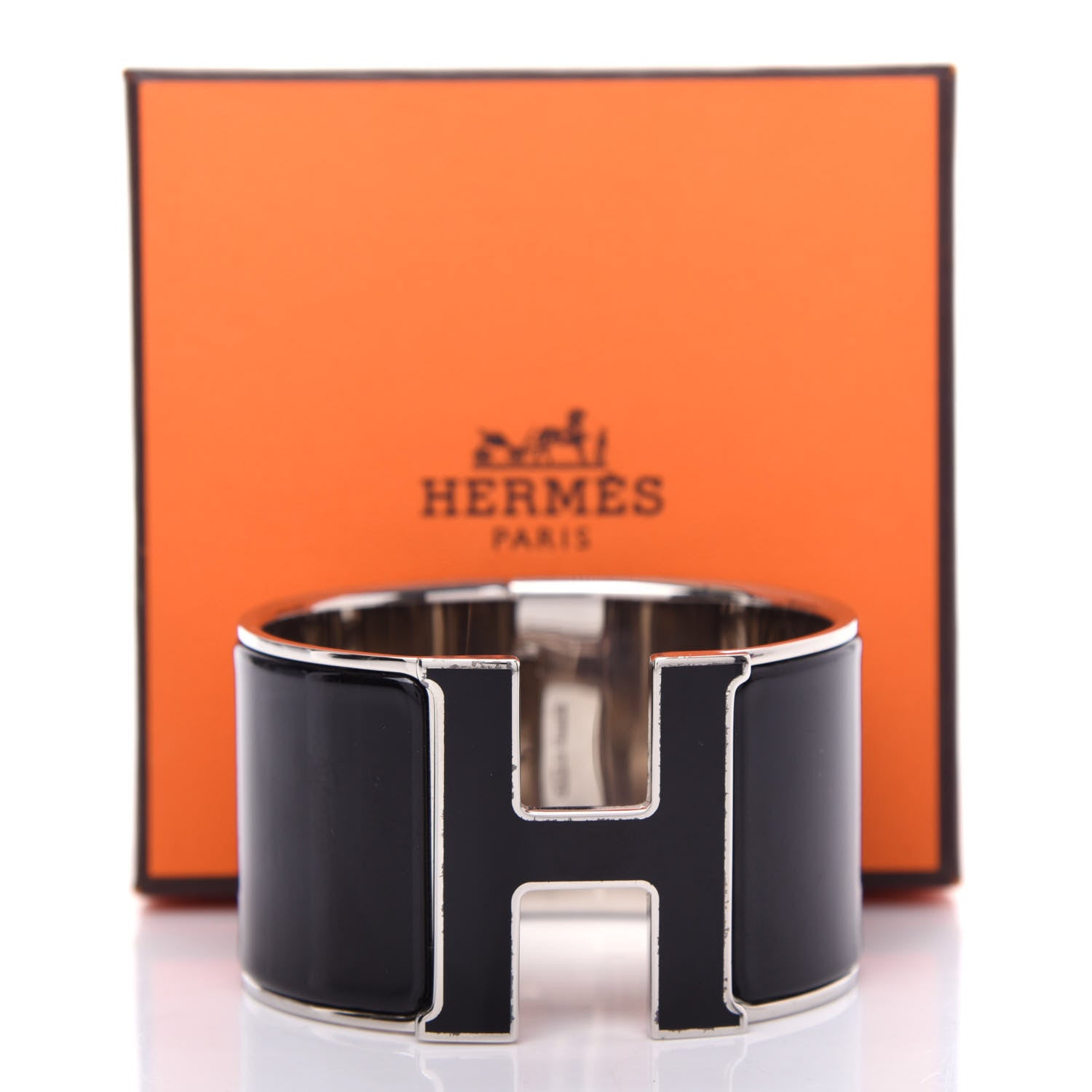 Hermes Enamel Extra Wide Clic Clac H Bracelet PM Black 5 of 5
