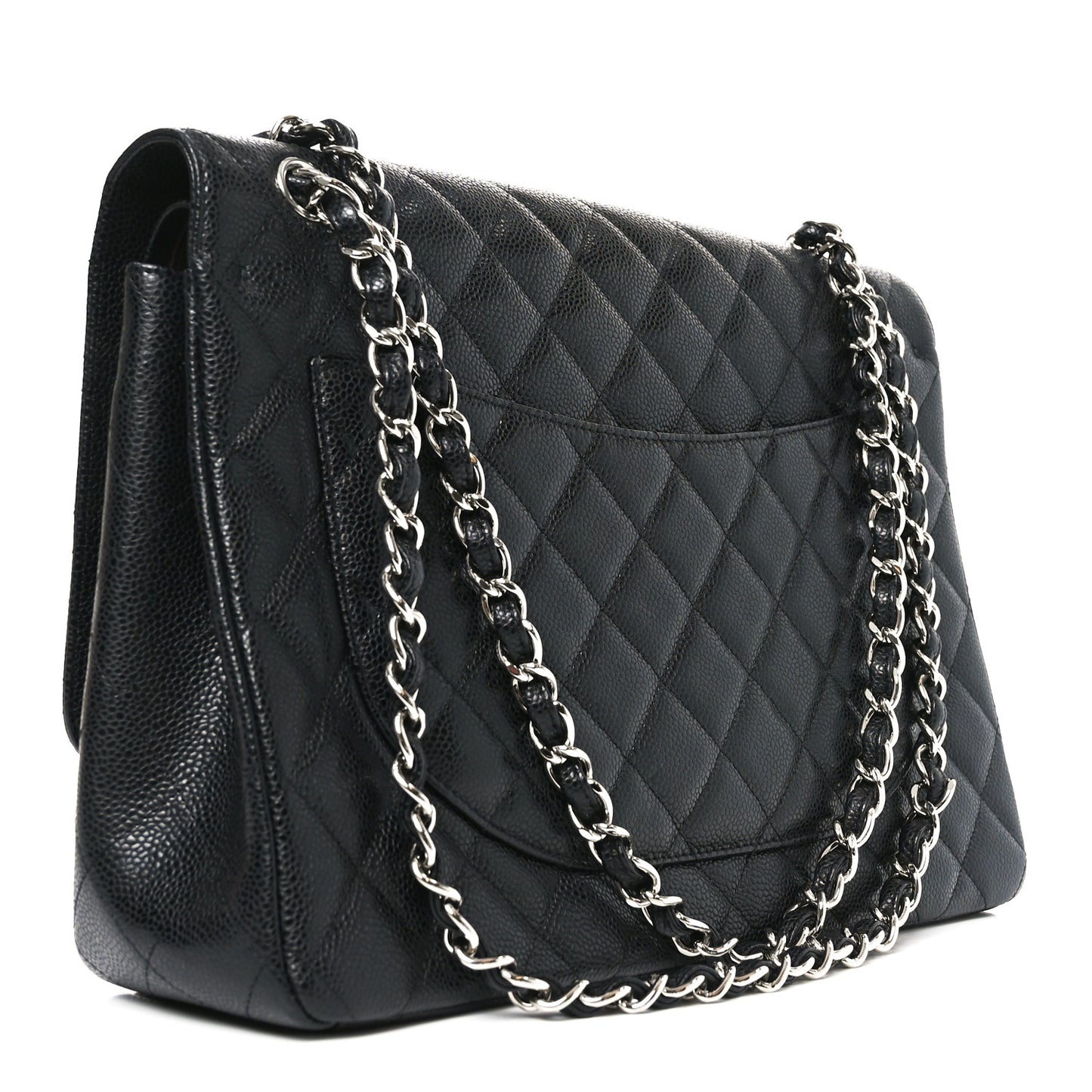 Caviar Quilted Maxi Double Flap Black