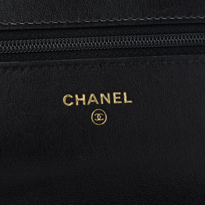 Chanel Lambskin Quilted Romance Wallet on Chain WOC Black 6 of 13