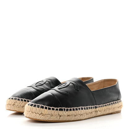 Chanel Lambskin CC Espadrilles 38 Black 3 of 8
