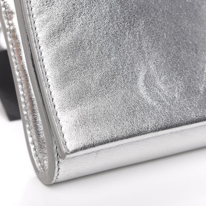 Saint Laurent Nappa Silk Fetiche Clutch Argento 7 of 15