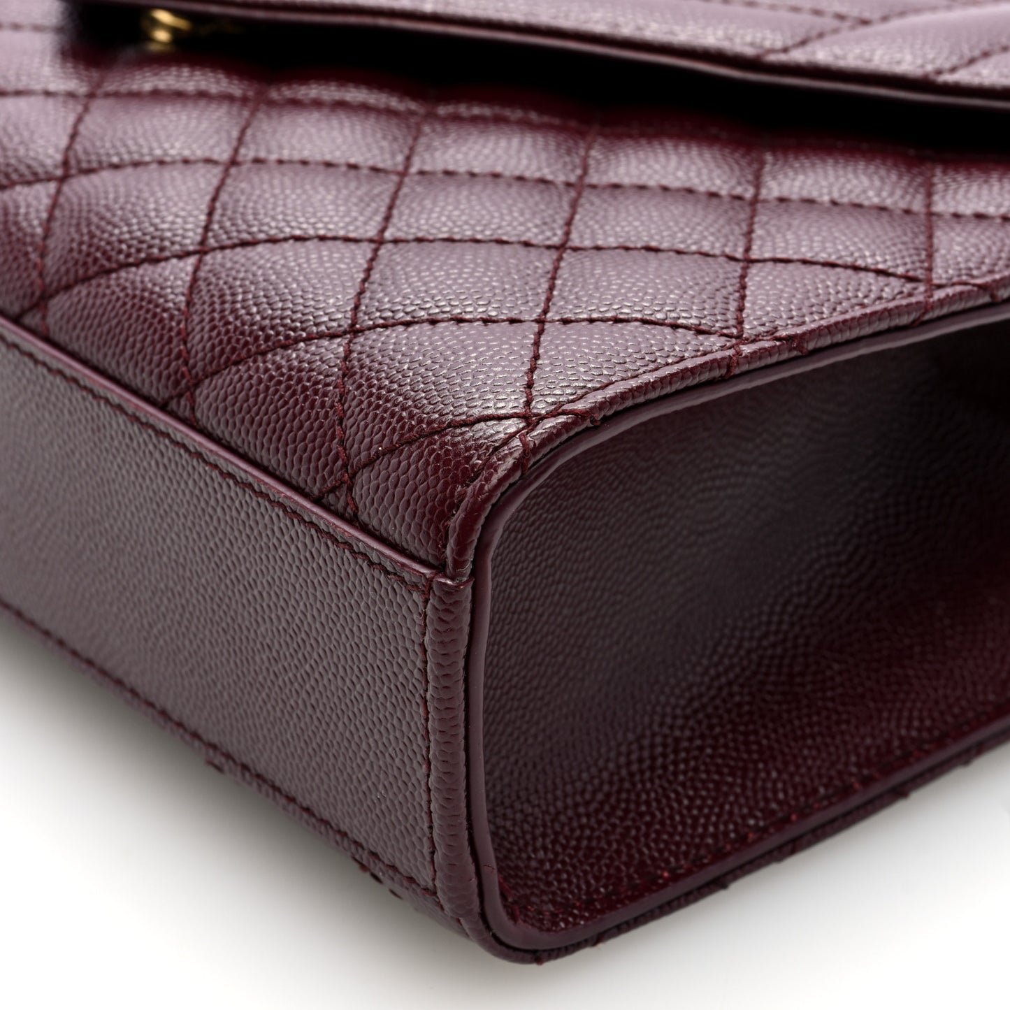 Grain De Poudre Textured Mixed Matelasse Medium Triquilt Monogram Satchel Rouge Legion