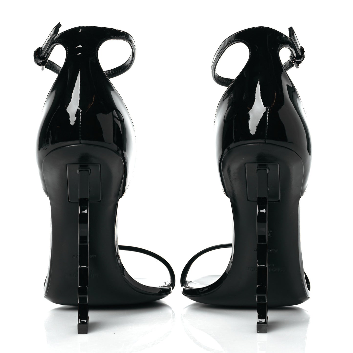 Patent Calfskin Opyum 110 Sandals 38 Black