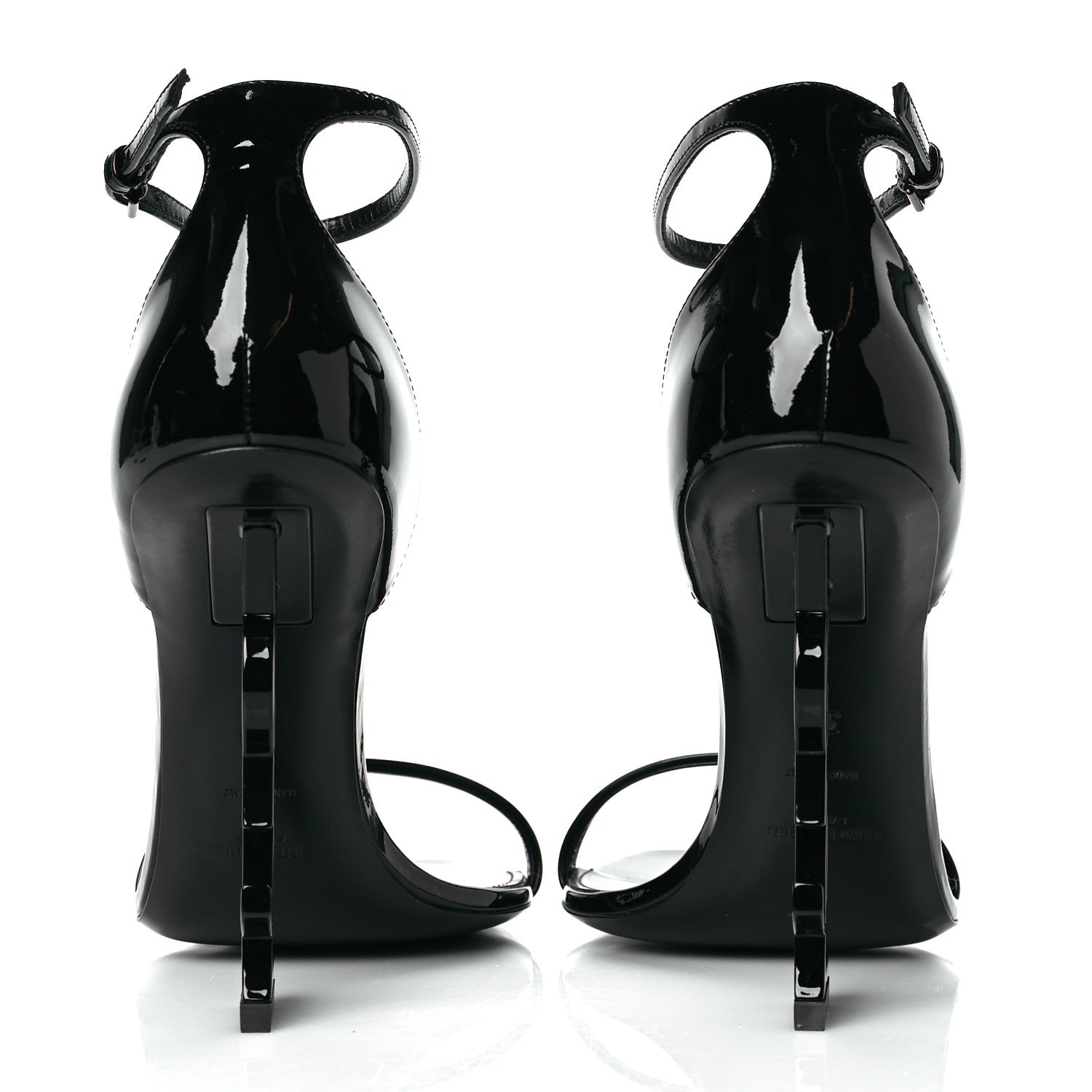 Saint Laurent Patent Calfskin Opyum 110 Sandals 38 Black 5 of 10