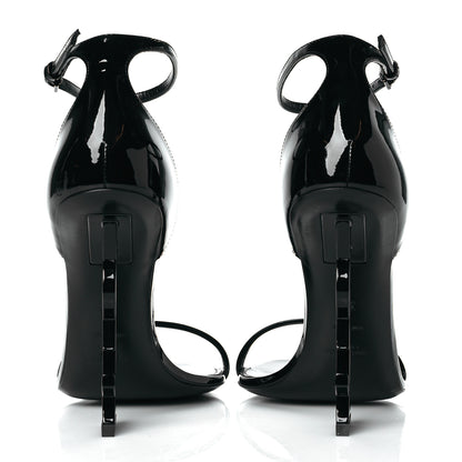 Saint Laurent Patent Calfskin Opyum 110 Sandals 38 Black 5 of 10