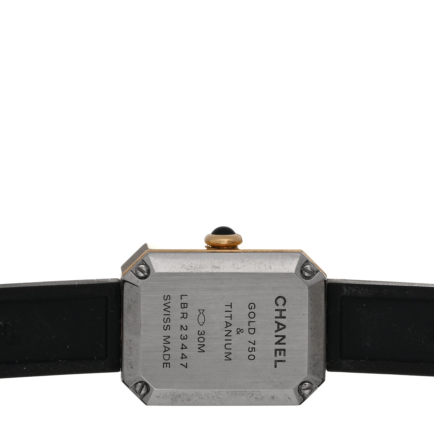 Chanel 18K Yellow Gold Titanium Rubber 20mm Premiere Ribbon Quartz Watch 4 of 5