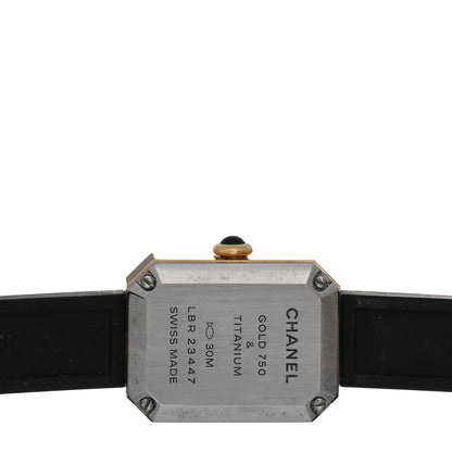 Chanel 18K Yellow Gold Titanium Rubber 20mm Premiere Ribbon Quartz Watch 4 of 5