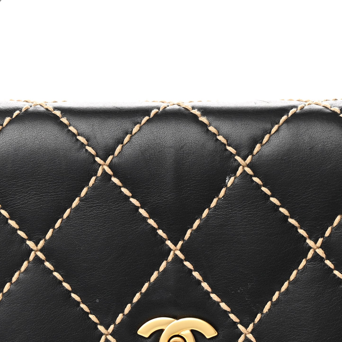 Calfskin Wild Stitch Surpique Jumbo Kelly Flap Bag Black